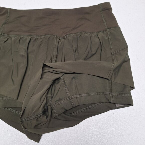 Lululemon Athletica Squad Goal Shorts Workout Green Layers Womens 4 Stretch - Picture 3 of 6